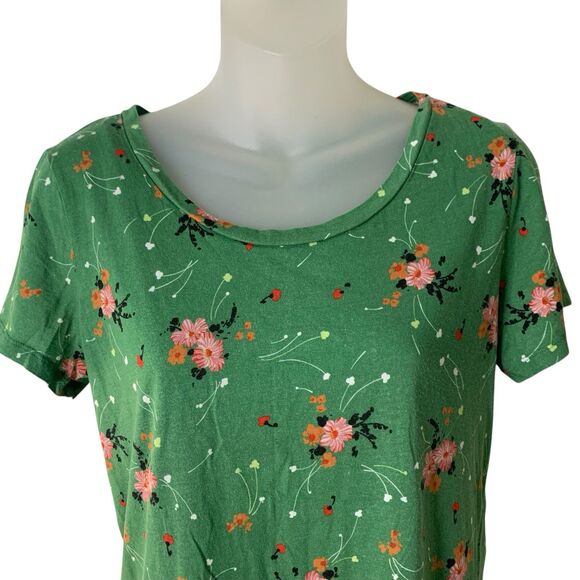& Other Stories Baby Tee T-shirt Women's US Size 10 Medium Green-Multi Floral - Picture 3 of 11